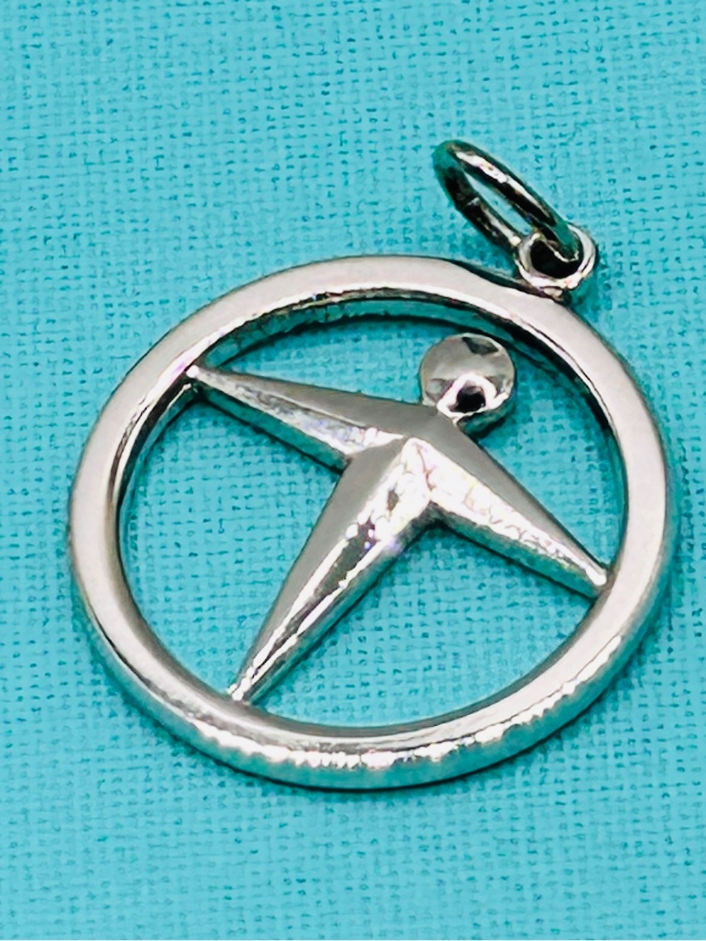 Tiffany & Co. Manpower Pendant 925 Silver in Velvet Pouch Tiffany Blue VGC